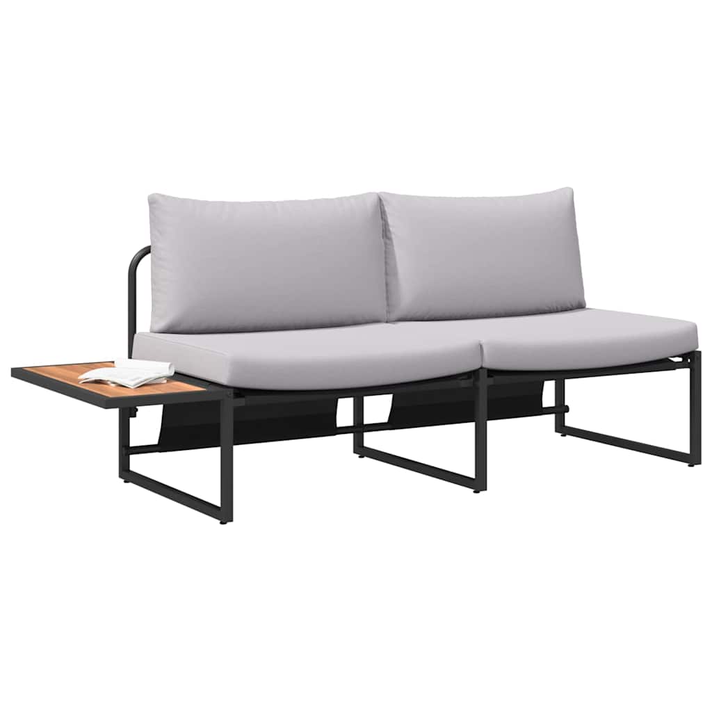 Vrtni kauč s jastukom Svijetlo siva 200,5 x 70 x 85,5 cm Čelik