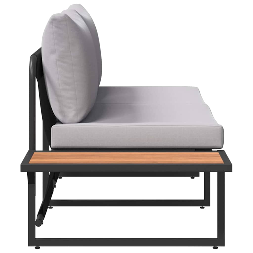 Vrtni kauč s jastukom Svijetlo siva 200,5 x 70 x 85,5 cm Čelik