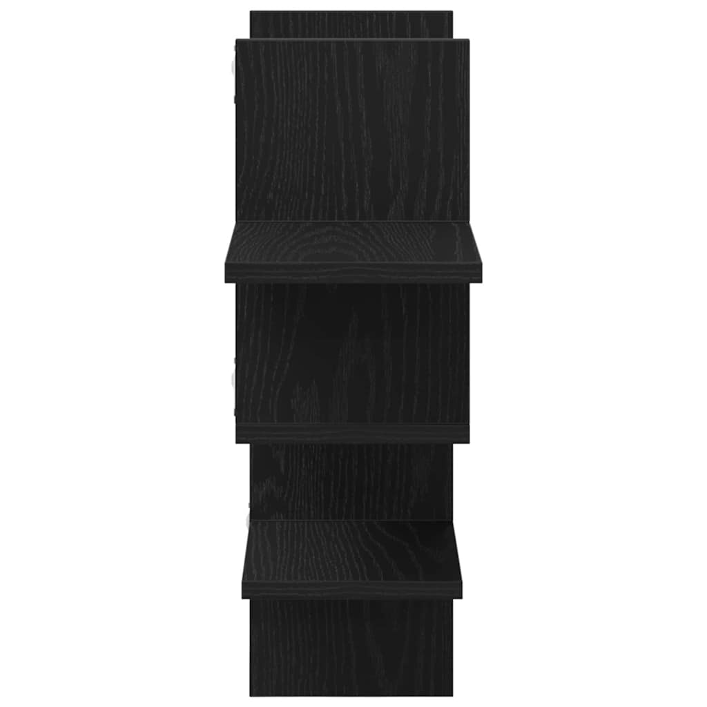 Zidna polica crni hrast 124,5x18x60,5 cm inženjerski drvo
