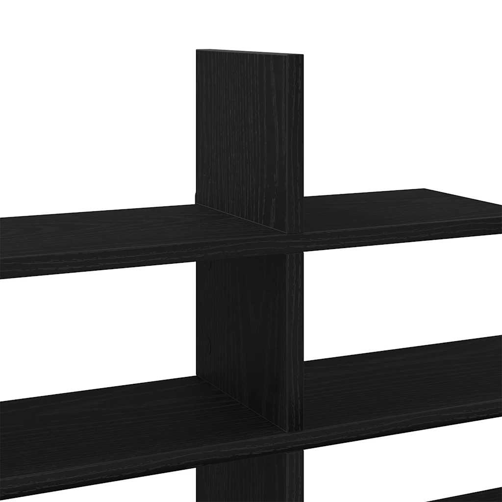 Zidna polica crni hrast 124,5x18x60,5 cm inženjerski drvo