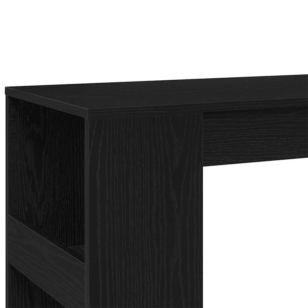 Barski stol s policama Crni hrast 90x40x103,5 cm Konstruirano drvo