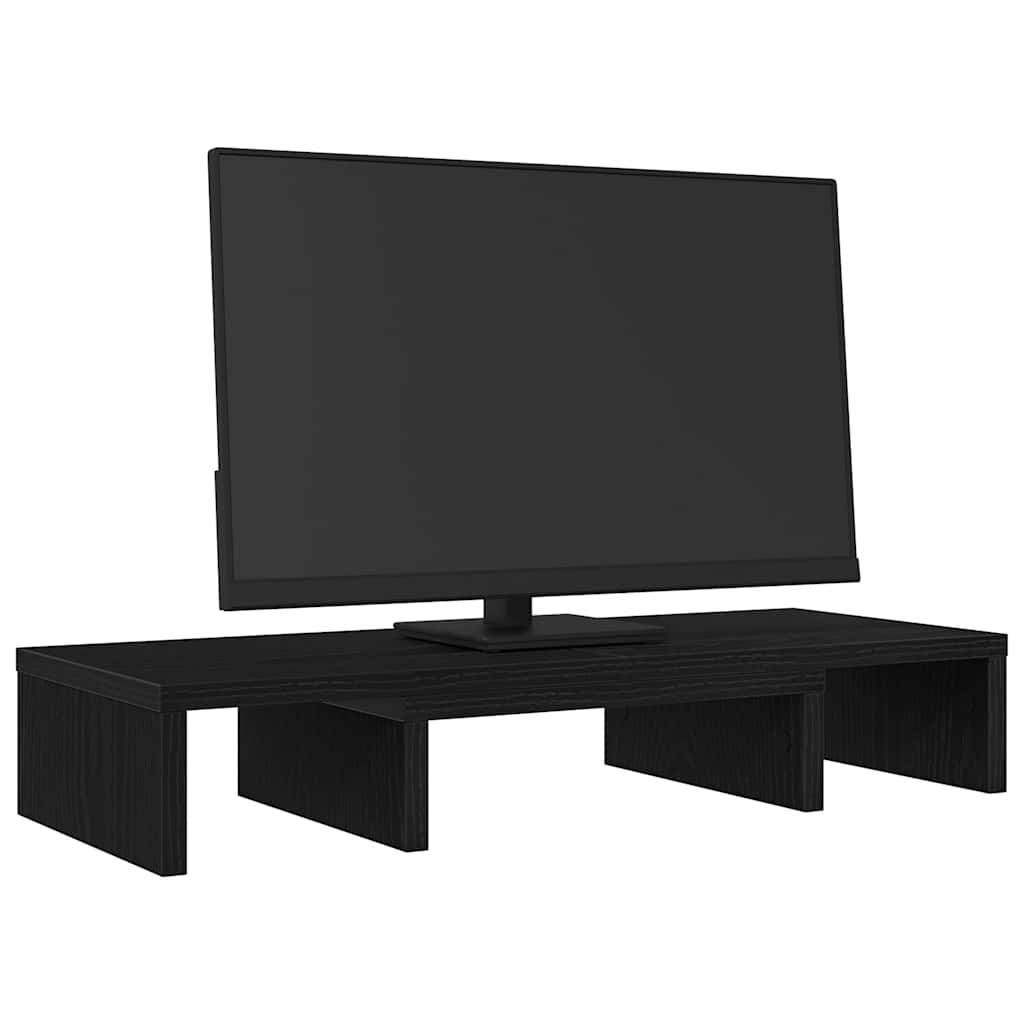 Podesivi stalak za monitor crni hrast 60x24x10,5 cm inženjerski drvo