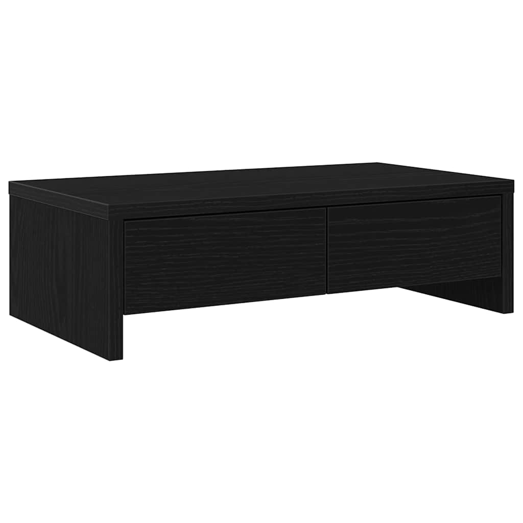 Stalak za monitor s ladicama Crni hrast 50x27x15 cm Konstruirano drvo
