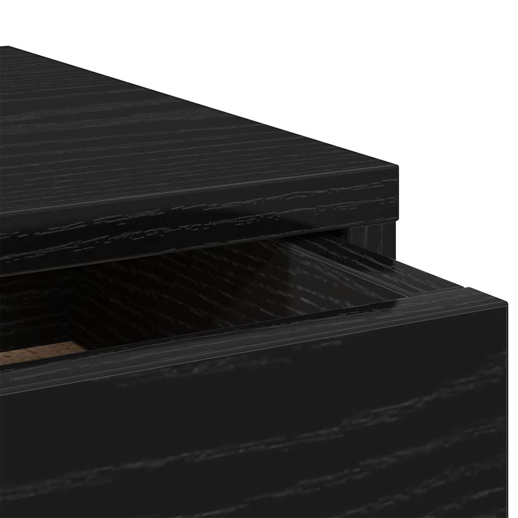 Stalak za monitor s ladicama Crni hrast 50x27x15 cm Konstruirano drvo