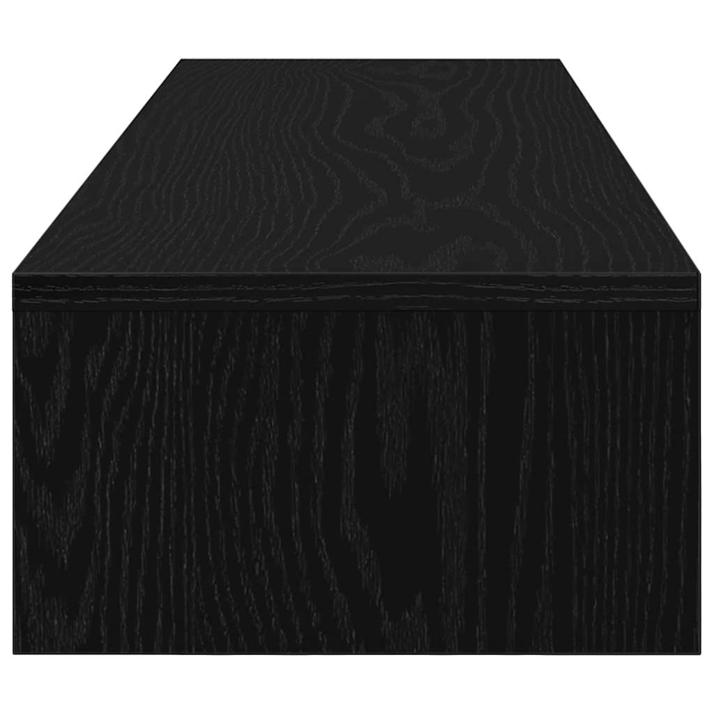 Stalak za monitor s ladicama Crni hrast 100x27x15 cm Konstruirano drvo