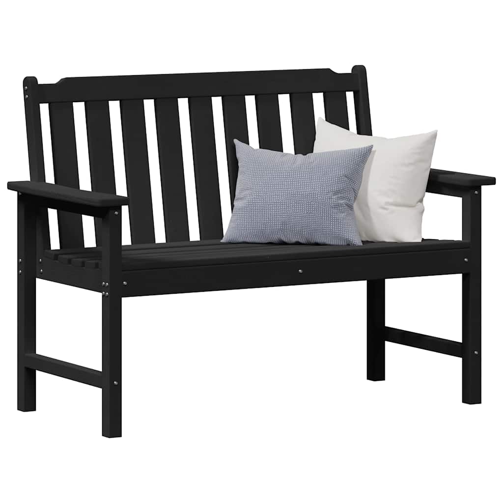 Vrtna klupa Crna 120 x 59 x 88 cm HDPE