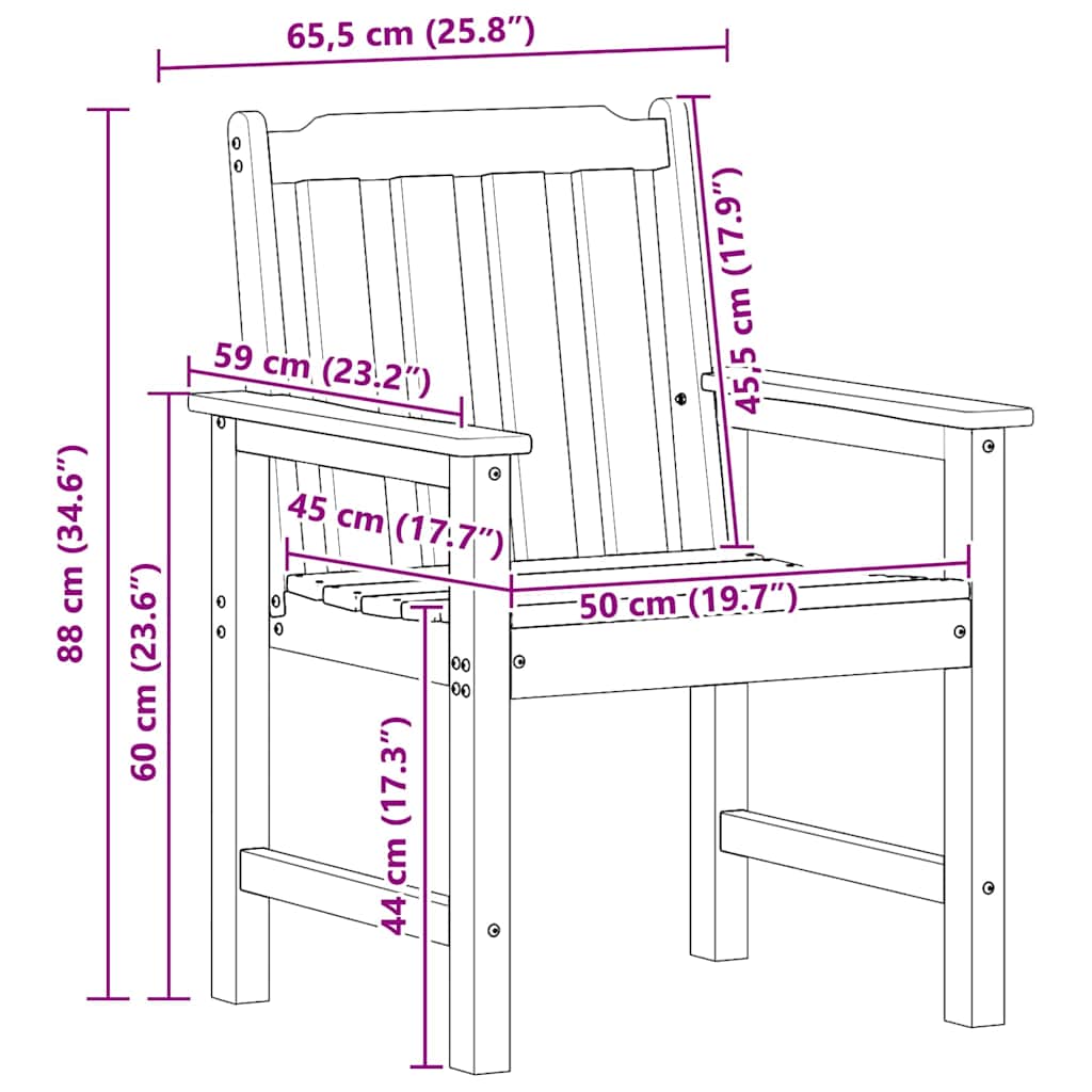 Vrtna blagovaonska stolica 2 pcs Svijetlo siva HDPE