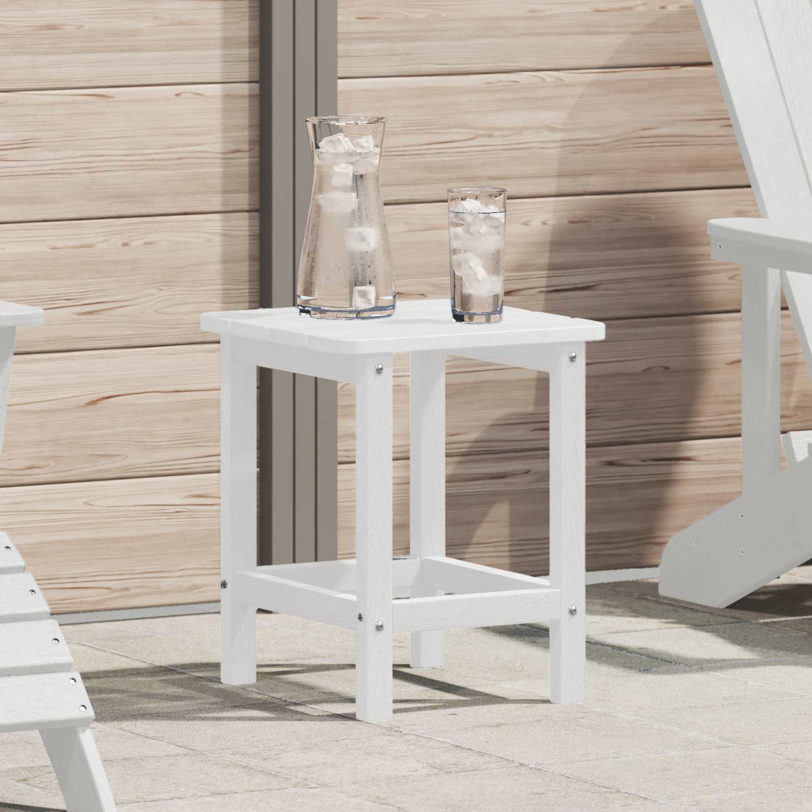 Bocni stol Bijelo 38 x 38 x 46 cm Polietilen