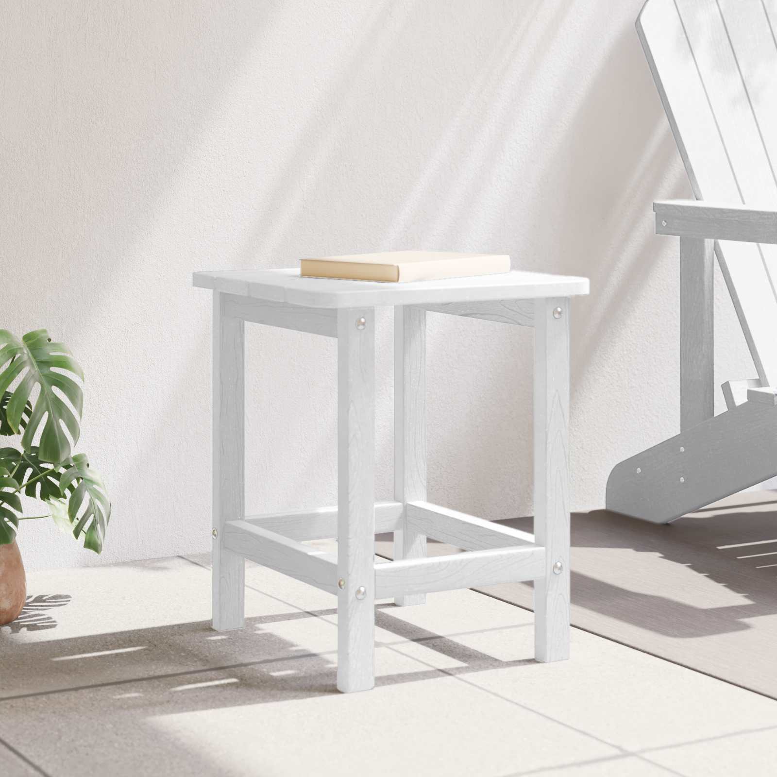 Bocni stol Bijelo 38 x 38 x 46 cm Polietilen