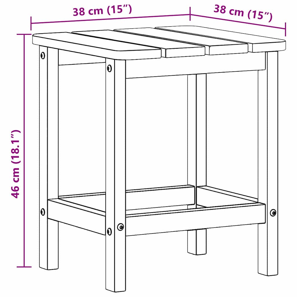 Bocni stol Mornarsko plava 38 x 38 x 46 cm Polietilen