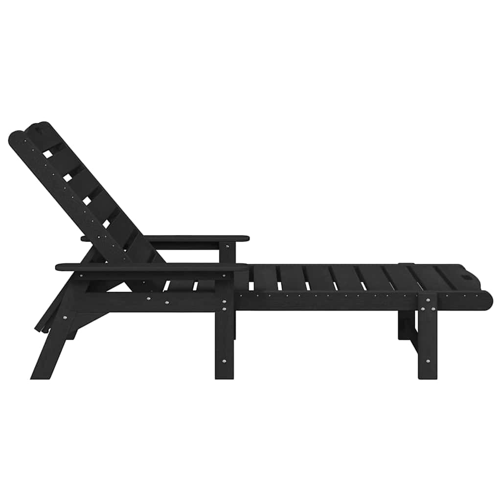 Ležaljka Crna 195,5 x 53 x 98,5 cm HDPE