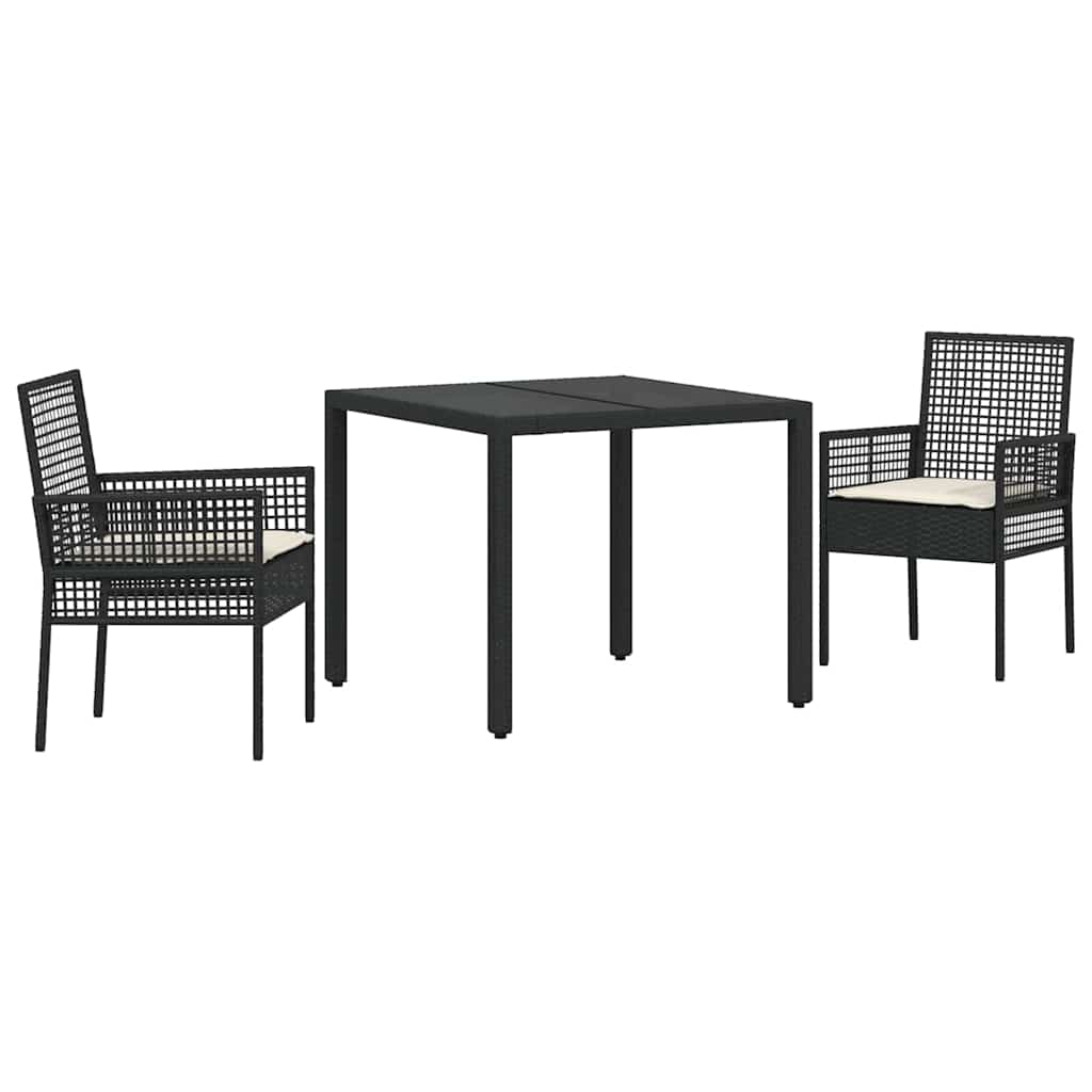Vrtni set za objed 3 pcs Crna poliratan