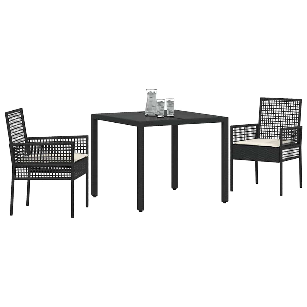 Vrtni set za objed 3 pcs Crna poliratan