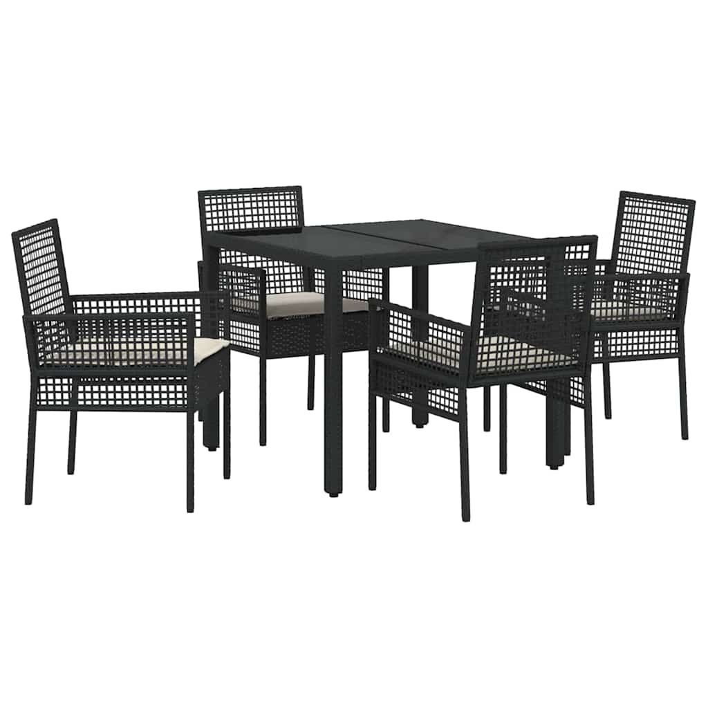 Vrtni set za objed 5 pcs Crna poliratan