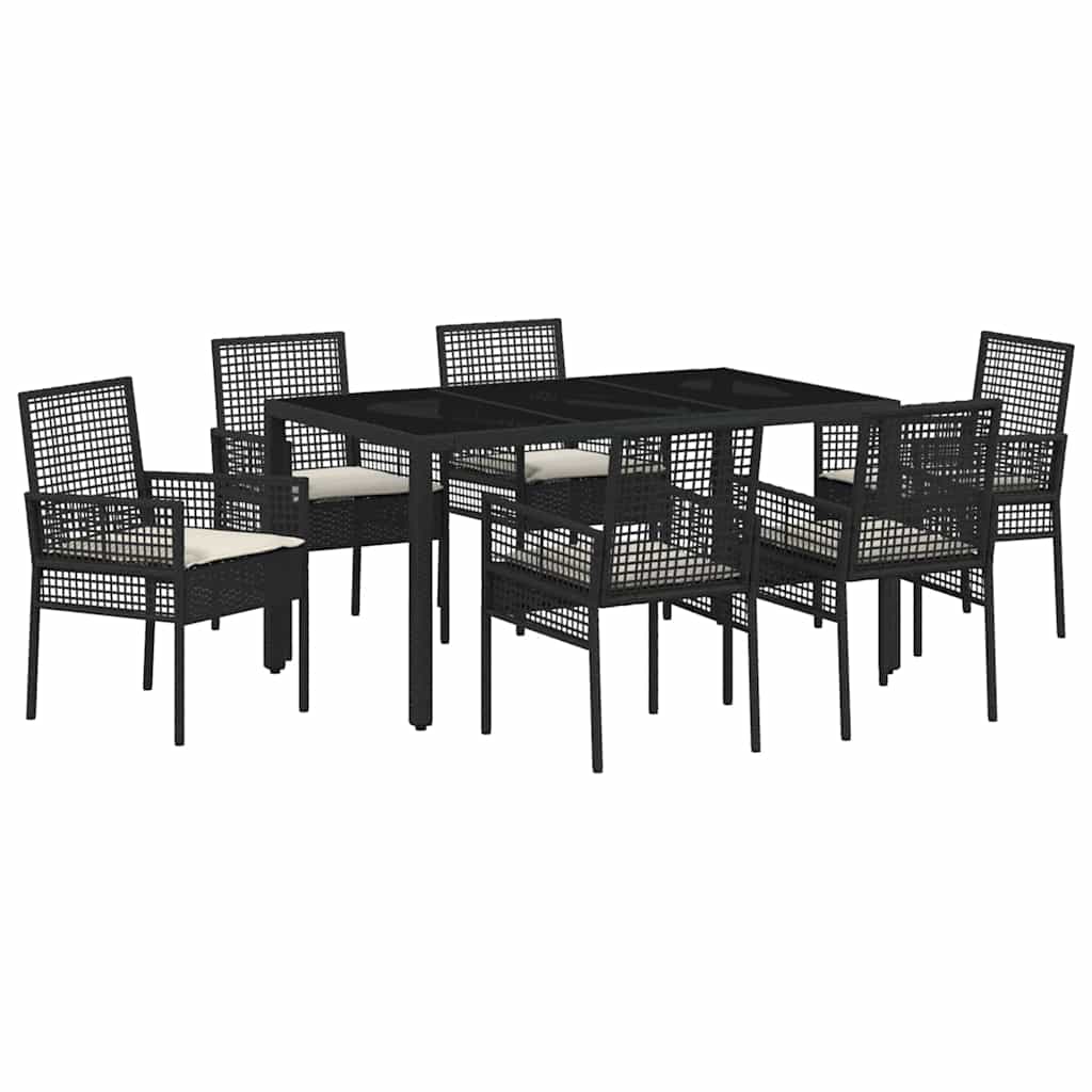 Vrtni set za objed 7 pcs Crna poliratan