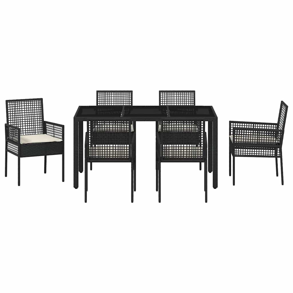 Vrtni set za objed 7 pcs Crna poliratan