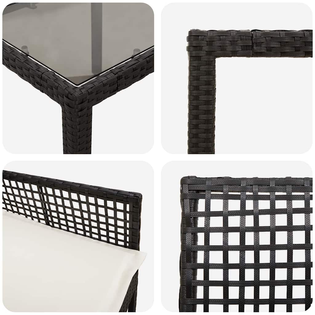 Vrtni set za objed 7 pcs Crna poliratan