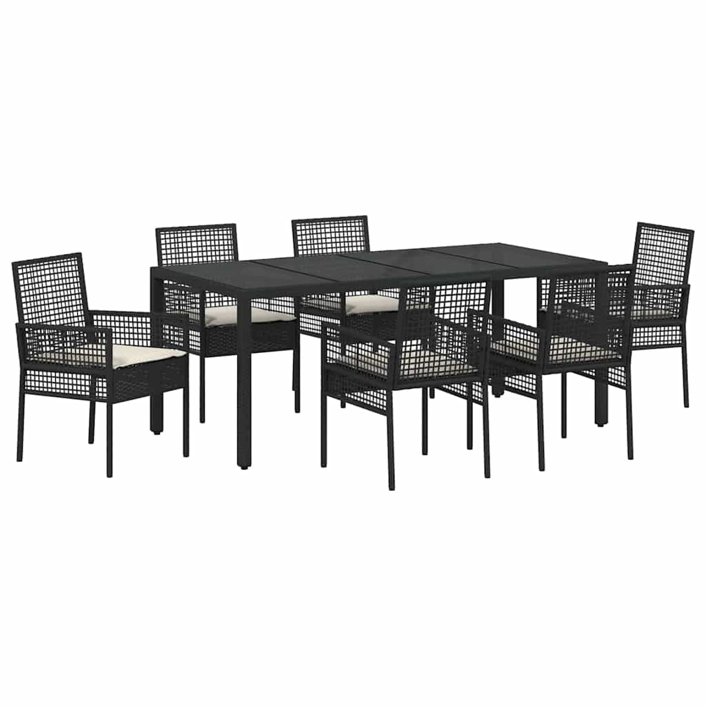 Vrtni set za objed 7 pcs Crna poliratan