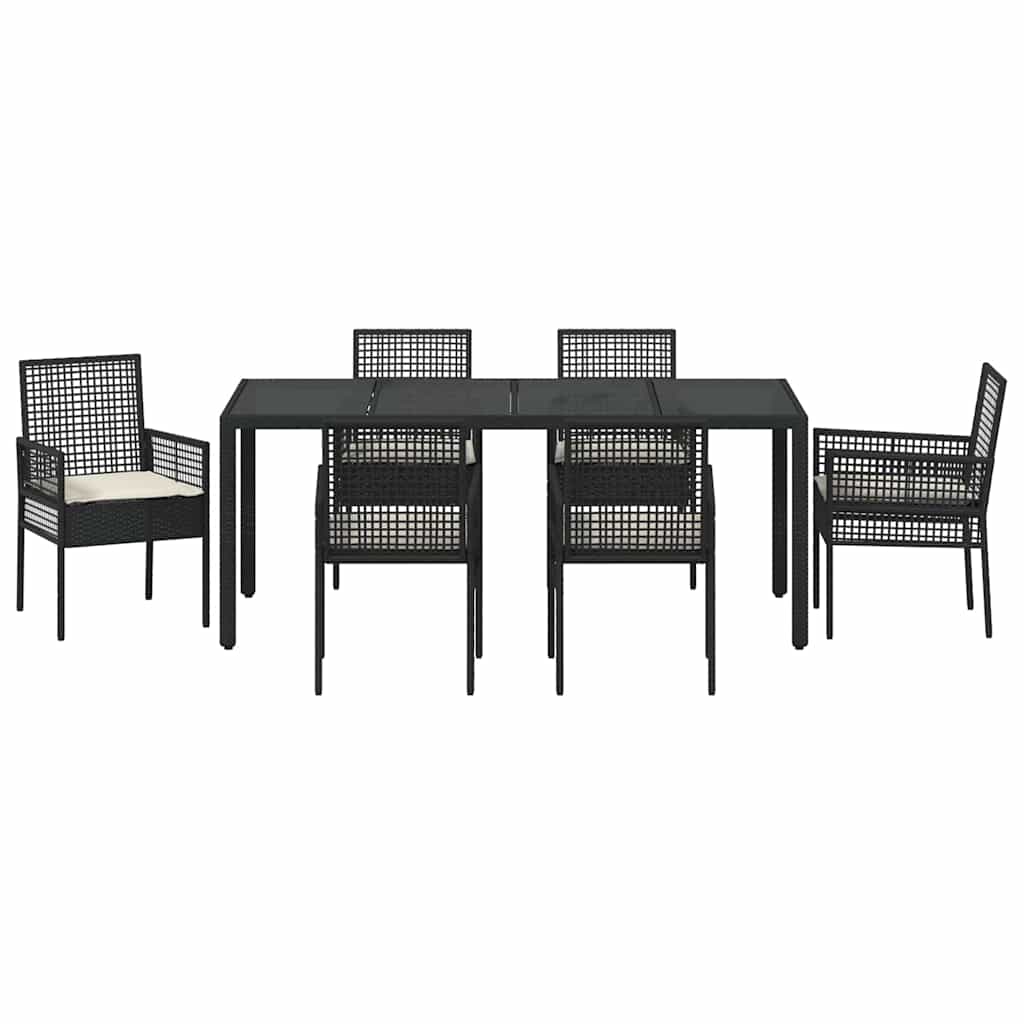 Vrtni set za objed 7 pcs Crna poliratan
