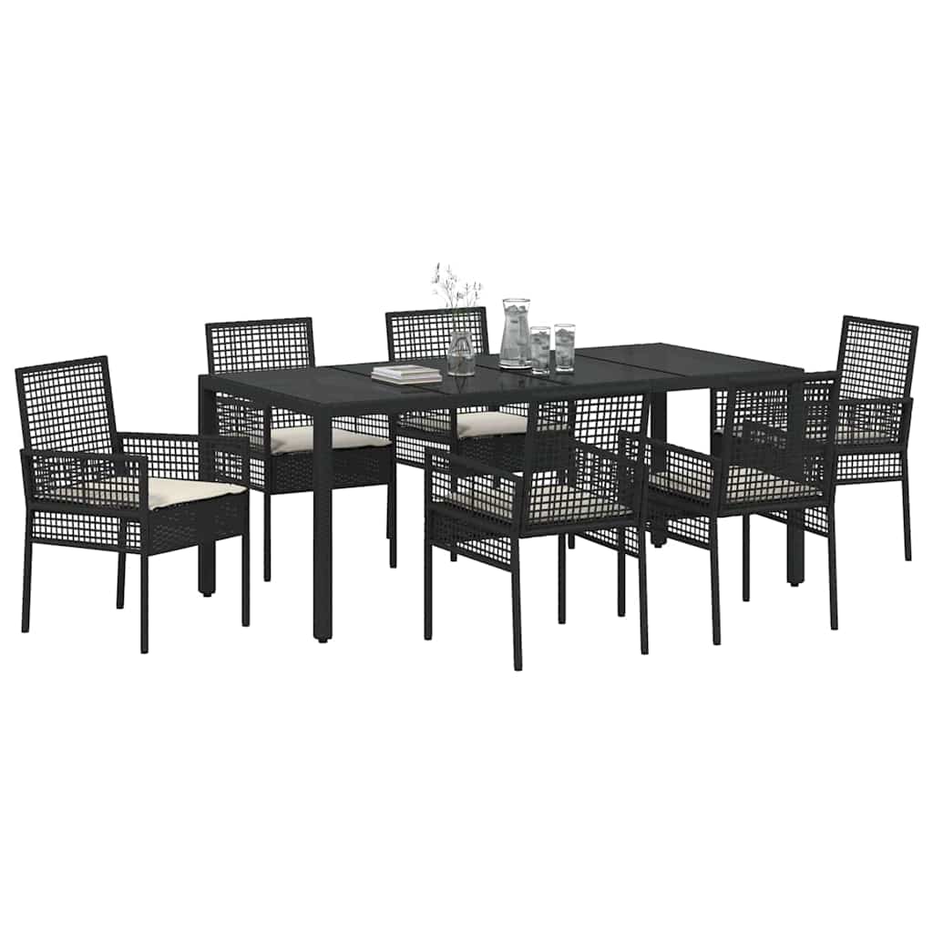Vrtni set za objed 7 pcs Crna poliratan
