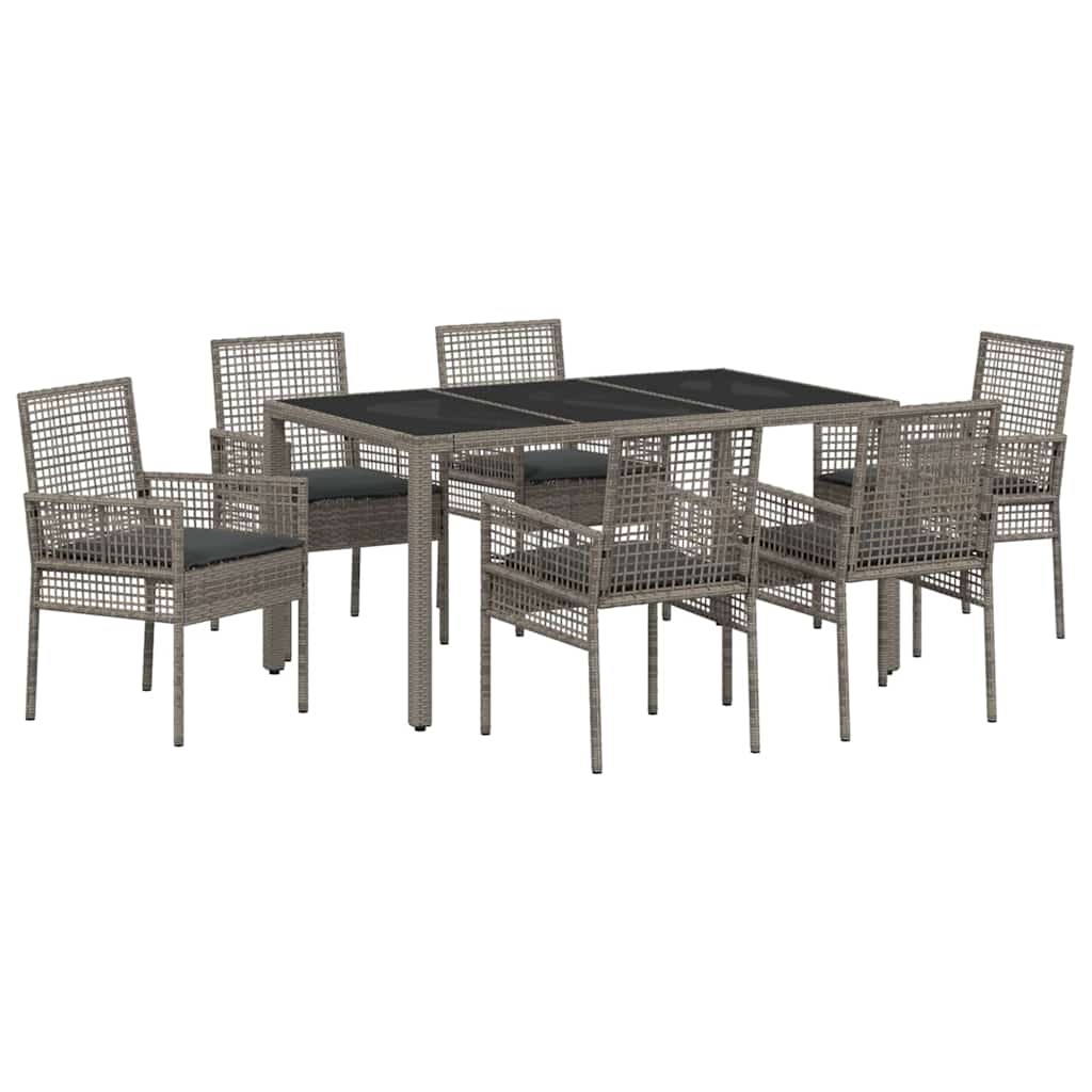 Vrtni set za objed 7 pcs Siva poliratan