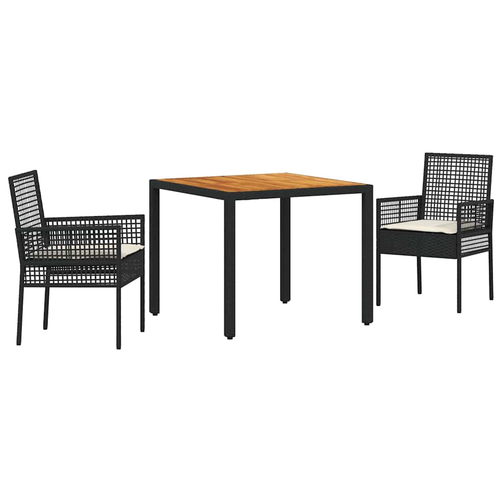 Vrtni set za objed 3 pcs Crna poliratan