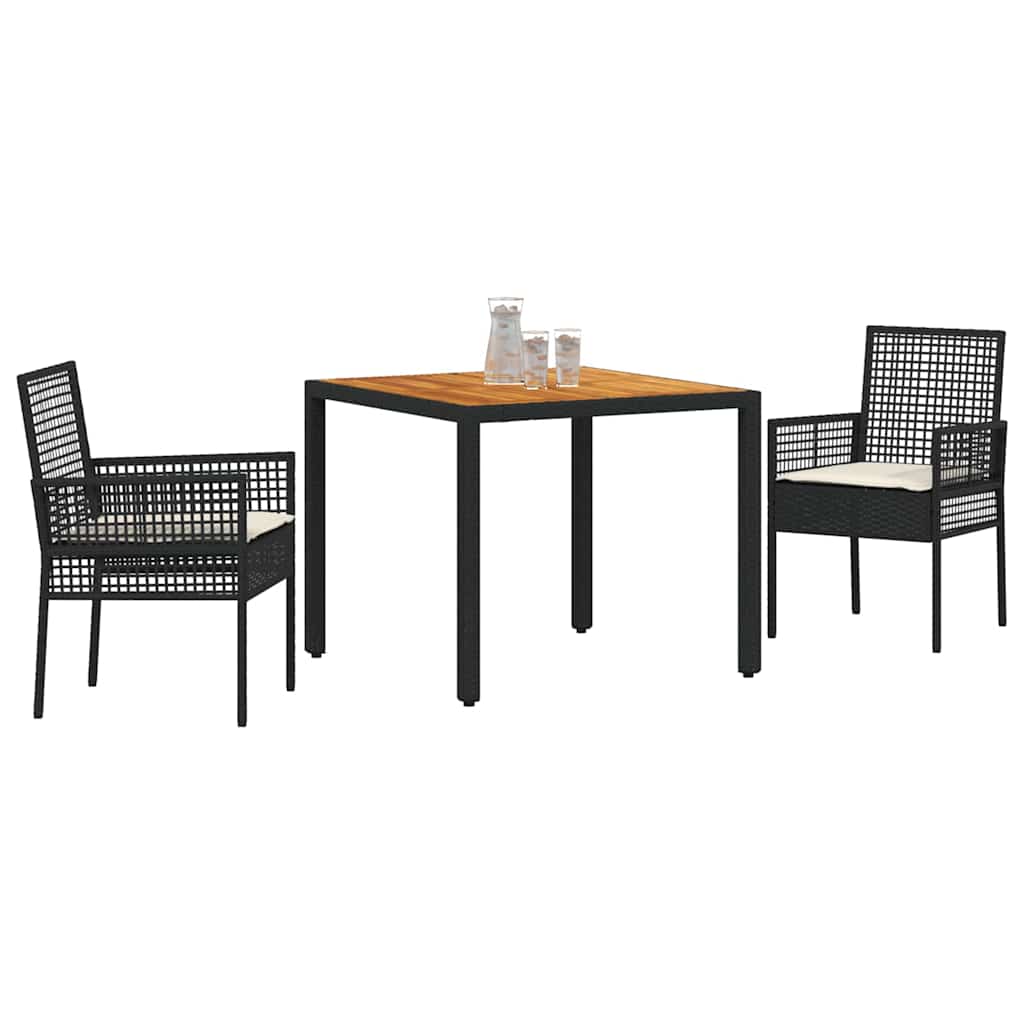 Vrtni set za objed 3 pcs Crna poliratan