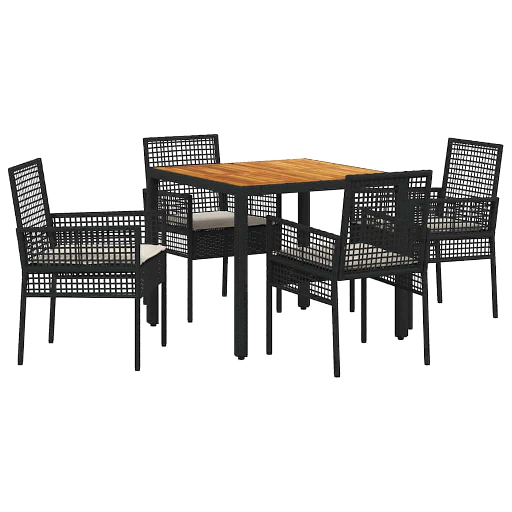 Vrtni set za objed 5 pcs Crna poliratan