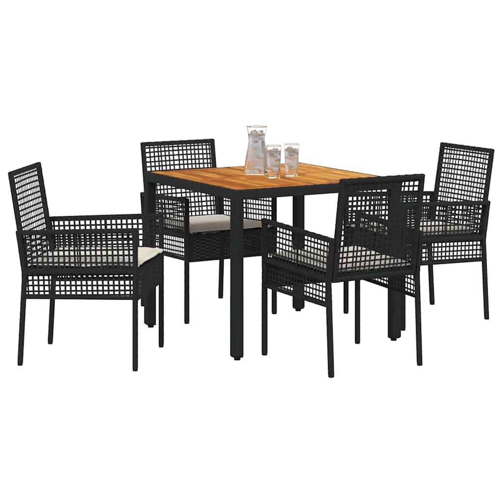 Vrtni set za objed 5 pcs Crna poliratan