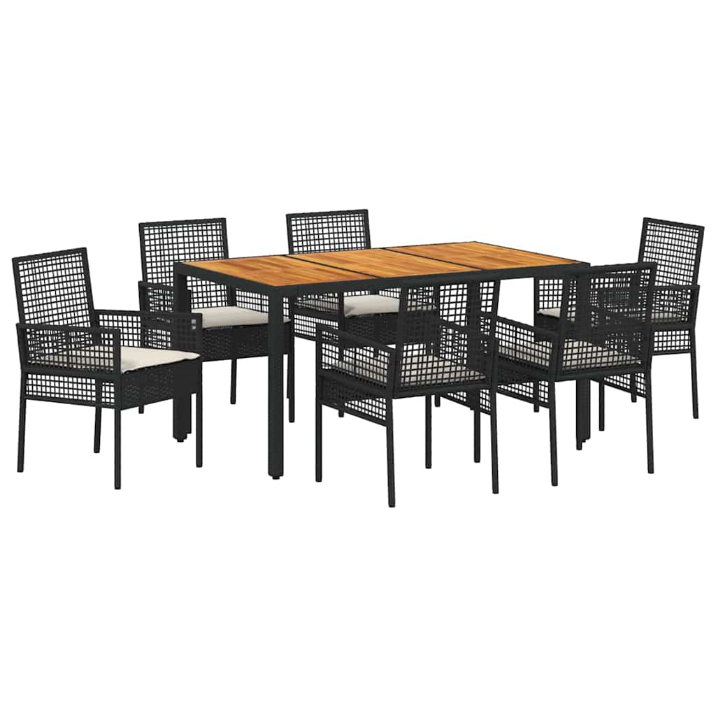 Vrtni set za objed 7 pcs Crna poliratan