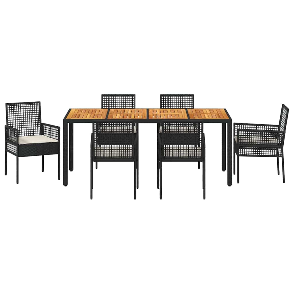 Vrtni set za objed 7 pcs Crna poliratan