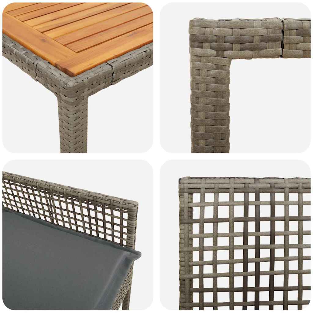 Vrtni set za objed 5 pcs Siva poliratan