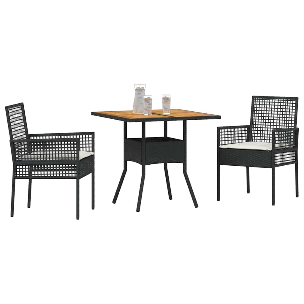 Vrtni set za objed 3 pcs Crna poliratan