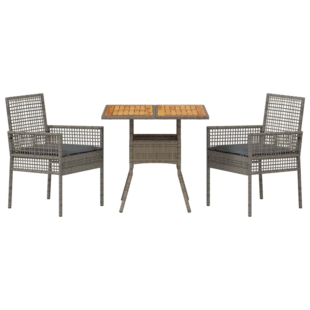 Vrtni set za objed 3 pcs Siva poliratan