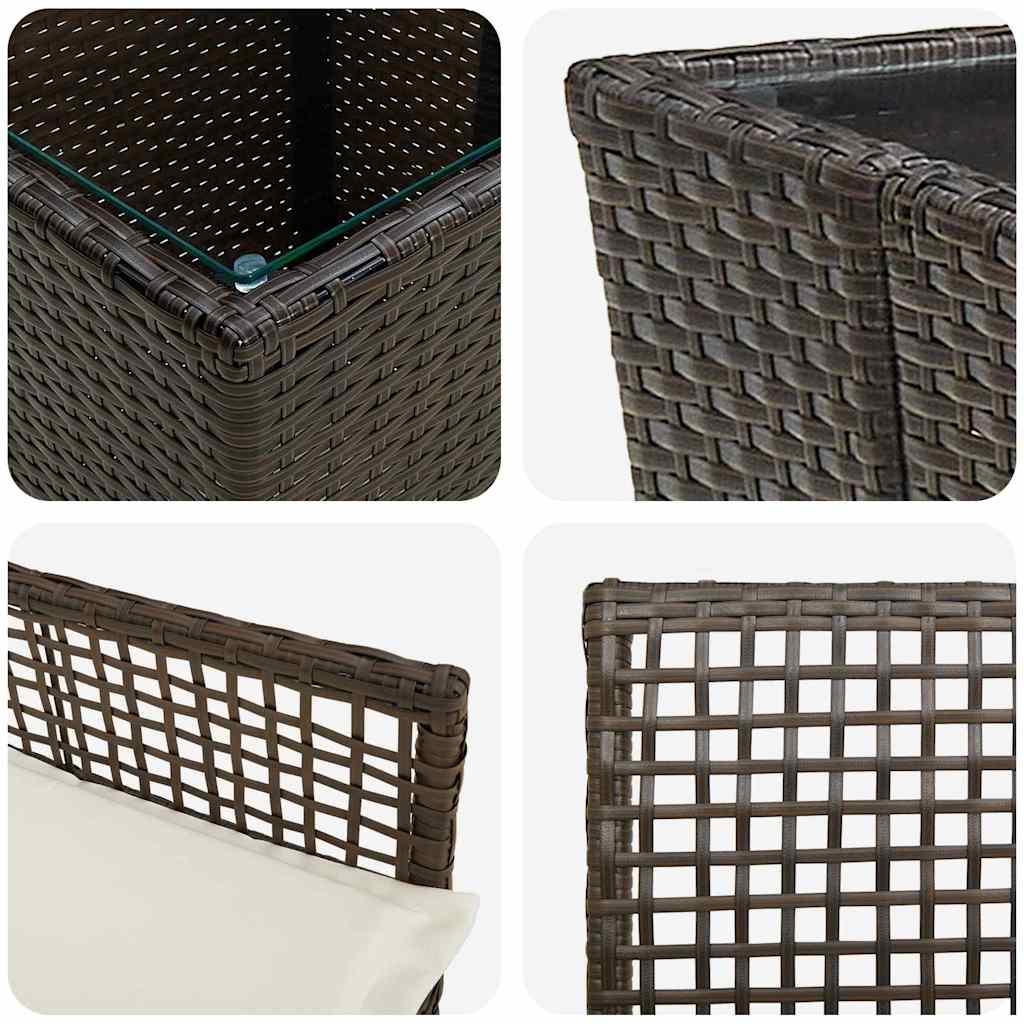 Bistro set za vrt 3 pcs Smeđa poliratan