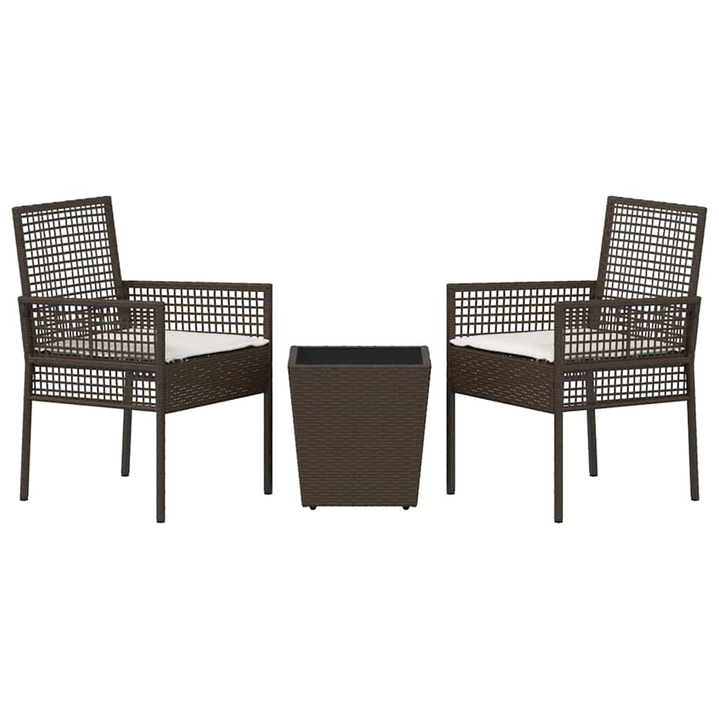 Bistro set za vrt 3 pcs Smeđa poliratan
