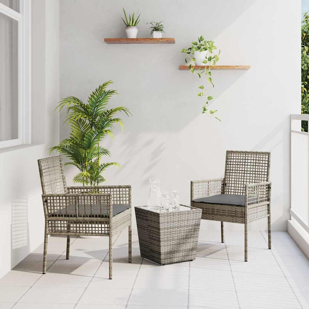 Bistro set za vrt 3 pcs Siva poliratan