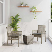 Bistro set za vrt 3 pcs Siva poliratan