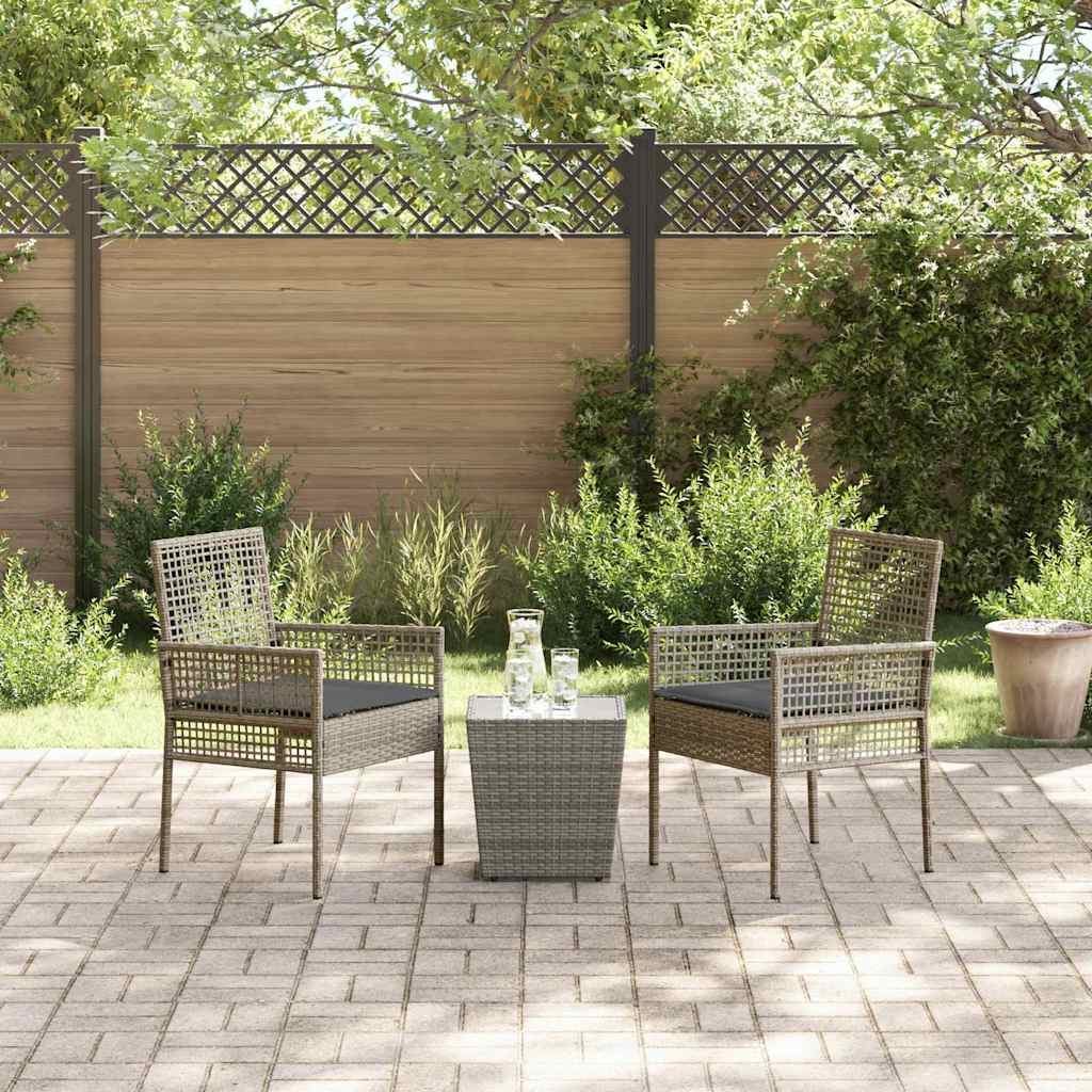 Bistro set za vrt 3 pcs Siva poliratan