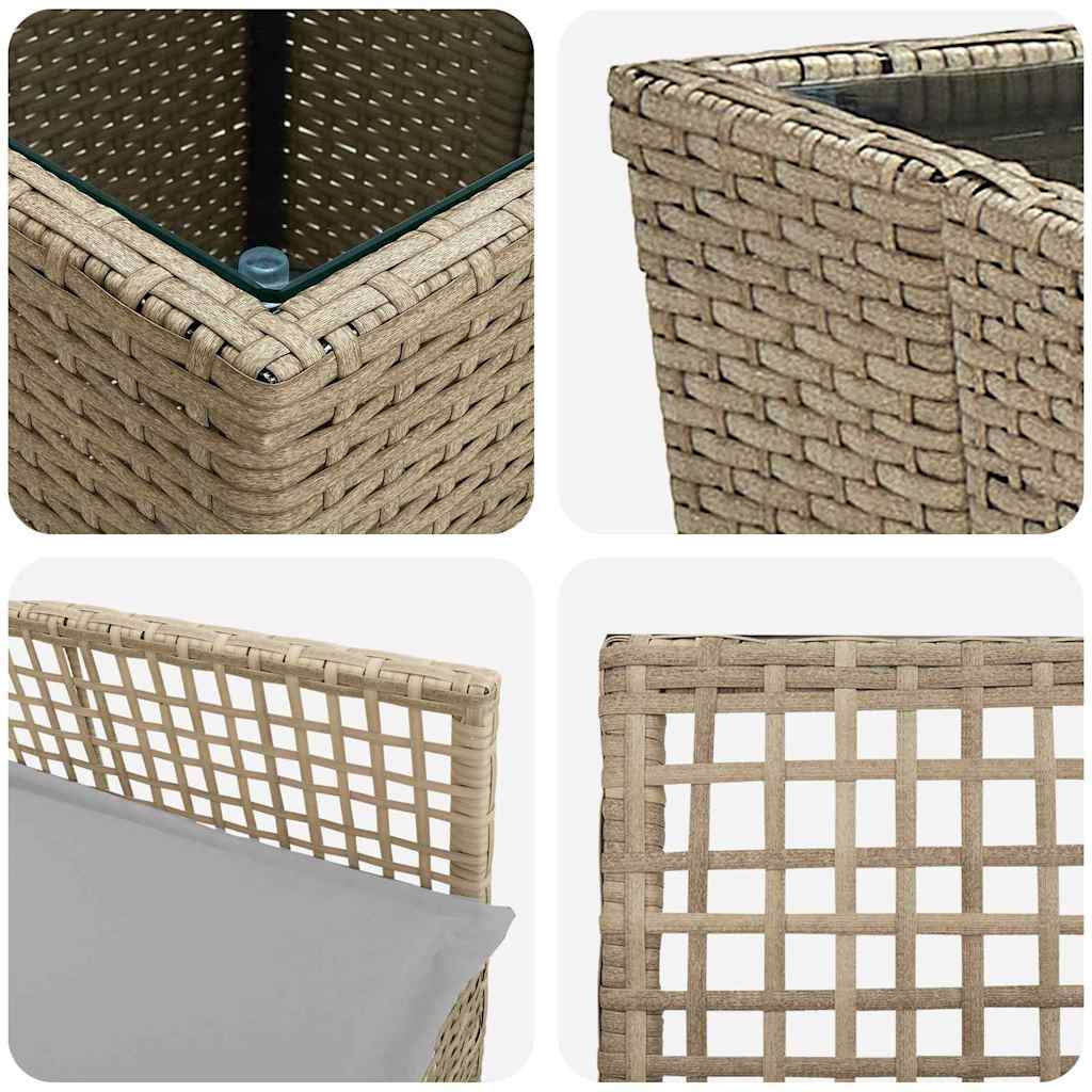 Bistro set za vrt 3 pcs Bež poliratan