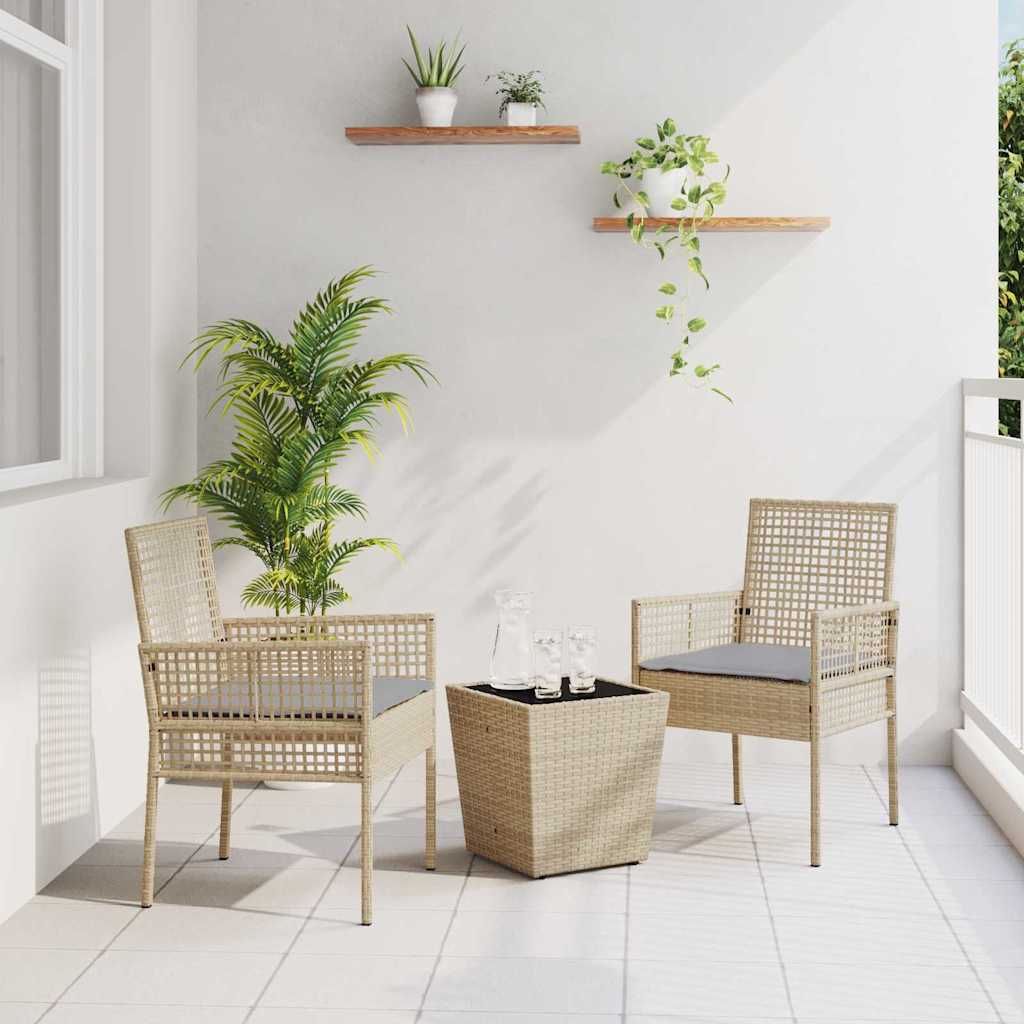 Bistro set za vrt 3 pcs Bež poliratan