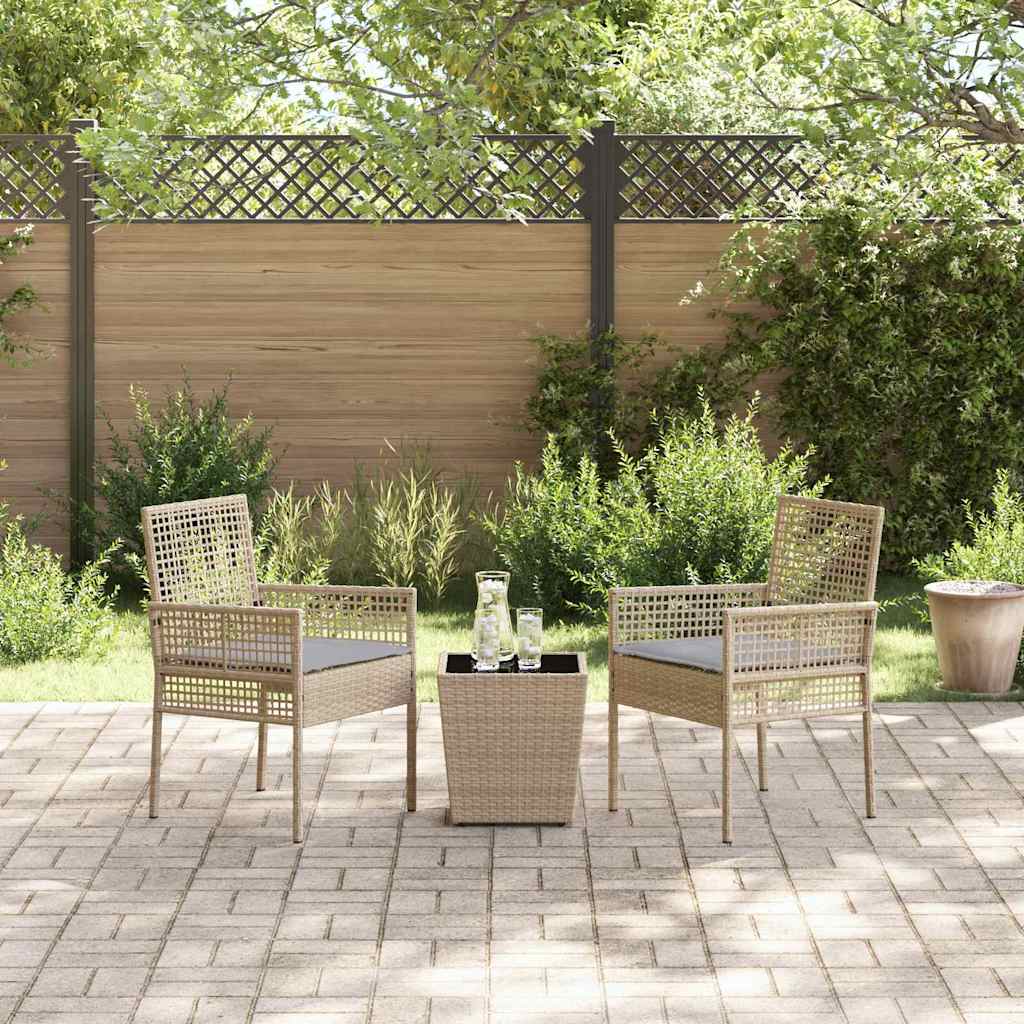 Bistro set za vrt 3 pcs Bež poliratan