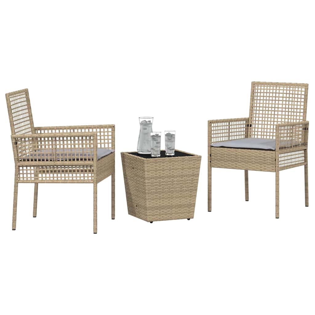 Bistro set za vrt 3 pcs Bež poliratan