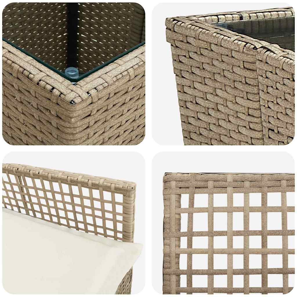 Bistro set za vrt 3 pcs Bež poliratan