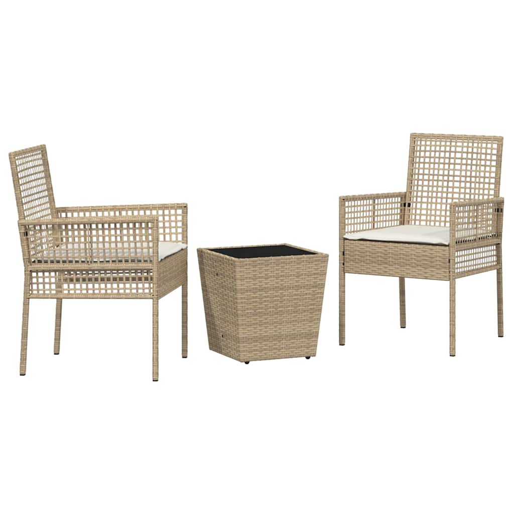 Bistro set za vrt 3 pcs Bež poliratan