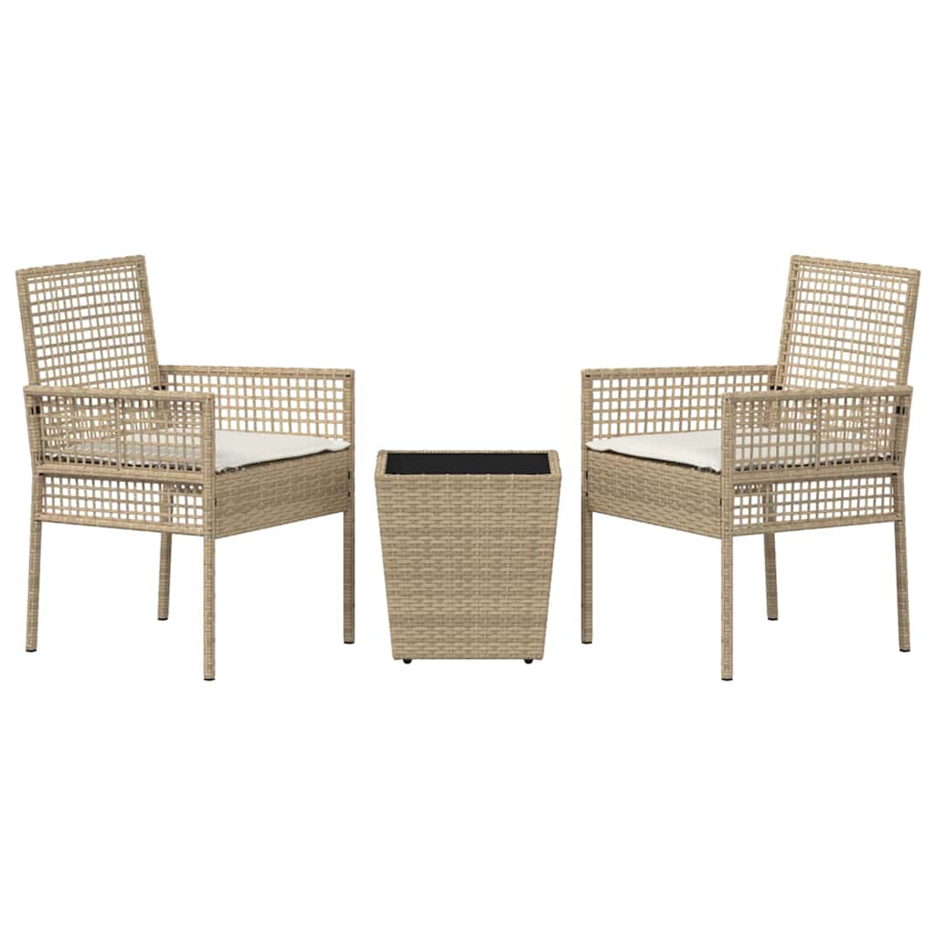 Bistro set za vrt 3 pcs Bež poliratan