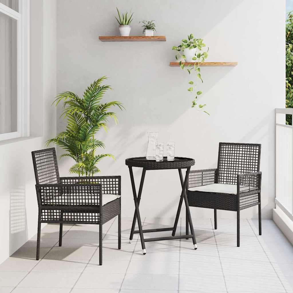 Bistro set za vrt 3 pcs Crna poliratan