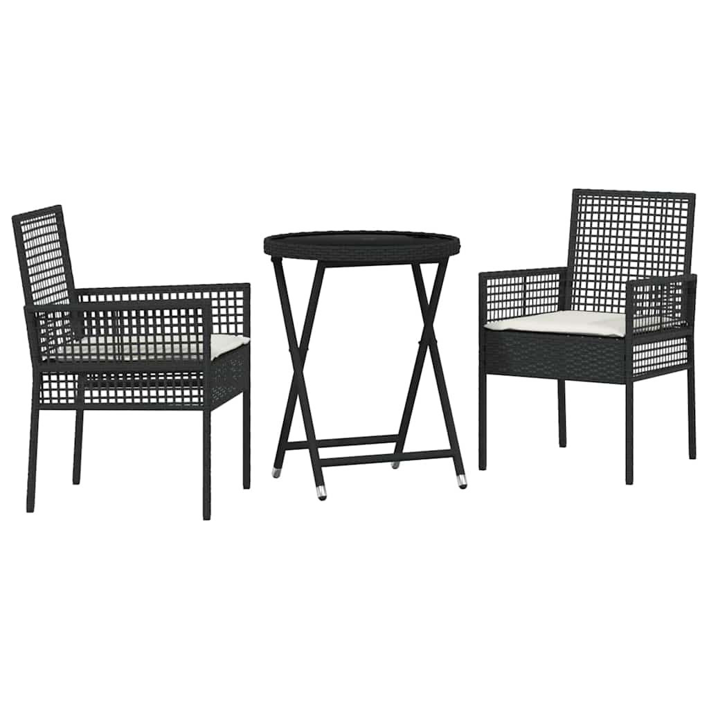 Bistro set za vrt 3 pcs Crna poliratan