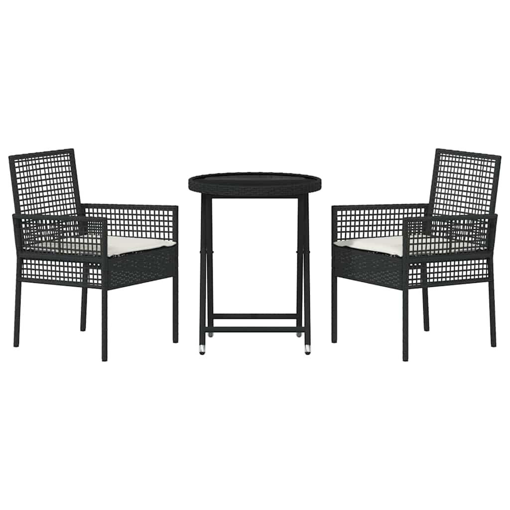 Bistro set za vrt 3 pcs Crna poliratan