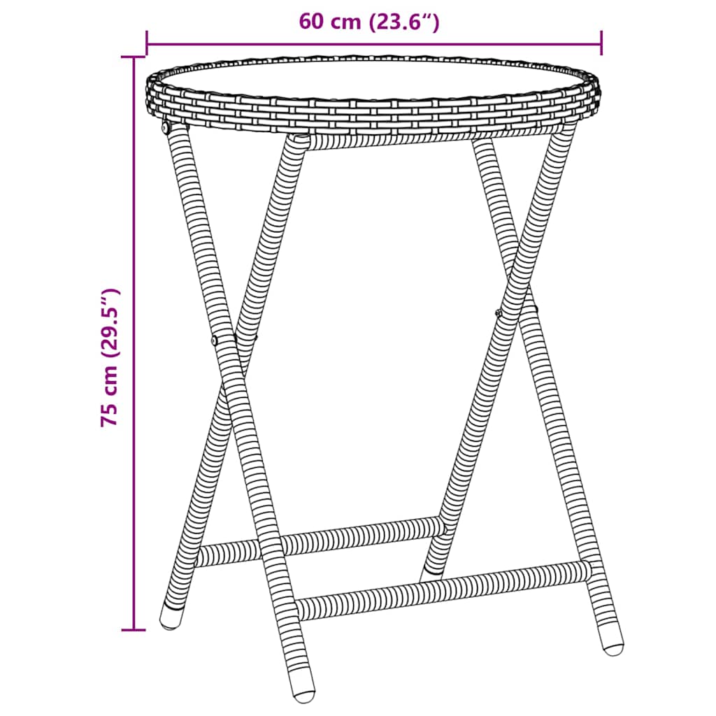 Bistro set za vrt 3 pcs Crna poliratan